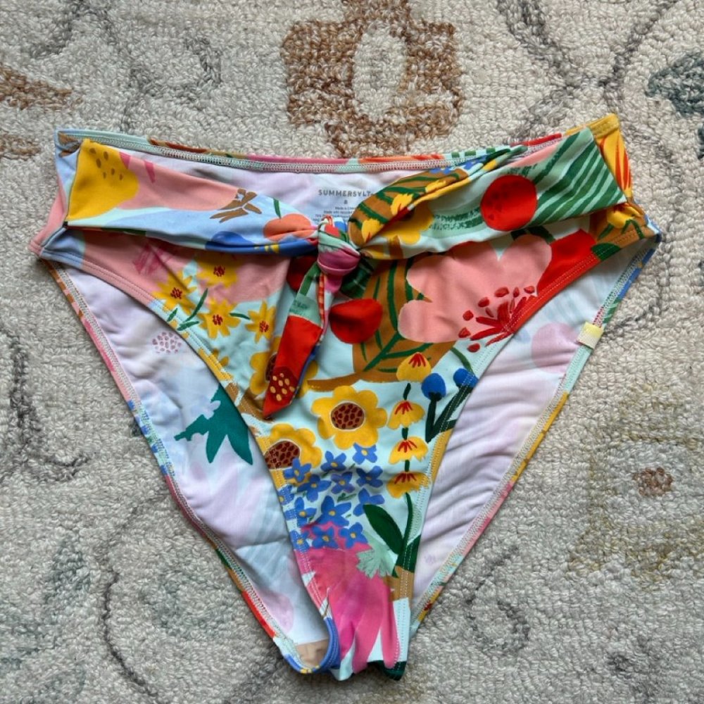 High Leg Mid-Rise Bikini Bottom in Sicily print by Summersalt x Rifle Paper Co